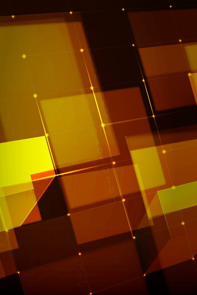 Digital grid technology background in gold tone