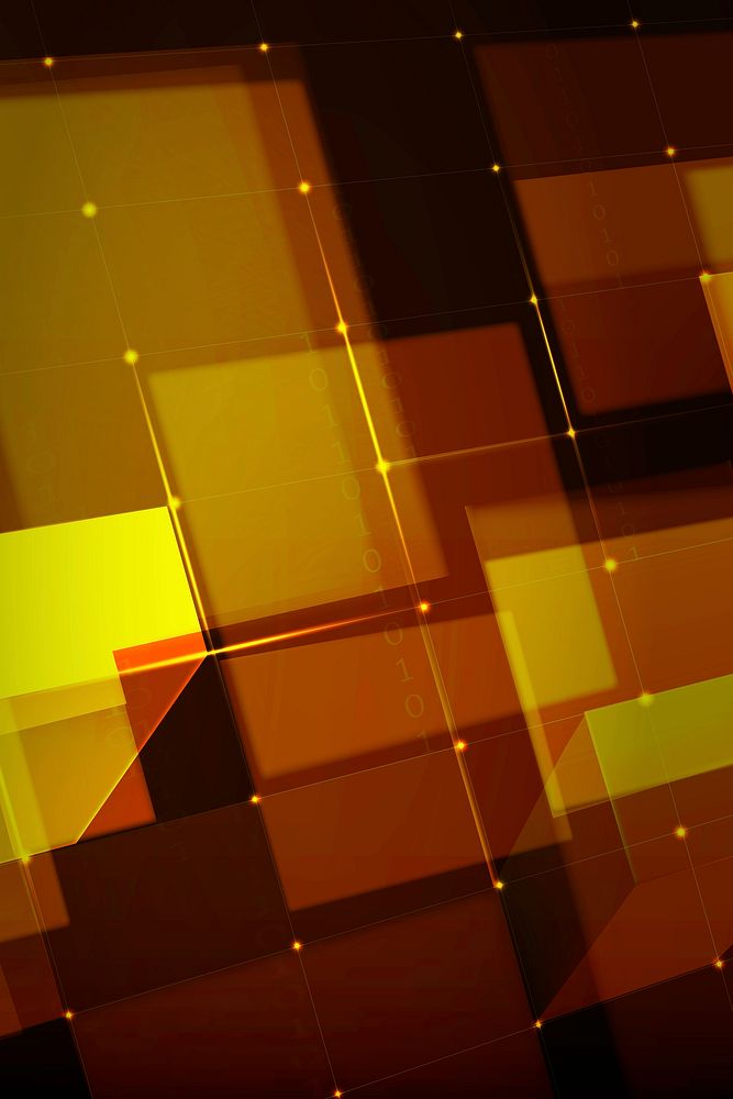 Digital grid technology background vector in gold tone