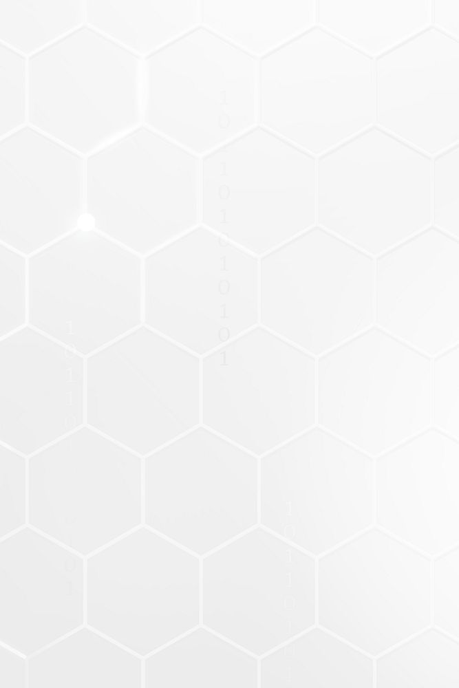 Digital technology background with hexagon pattern in white tone