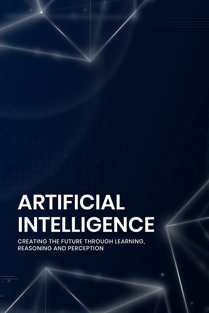 Artificial intelligence text on digital technology background