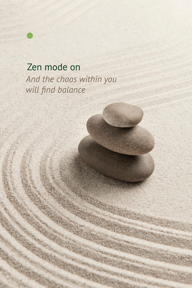 Zen mode wellness template vector minimal poster