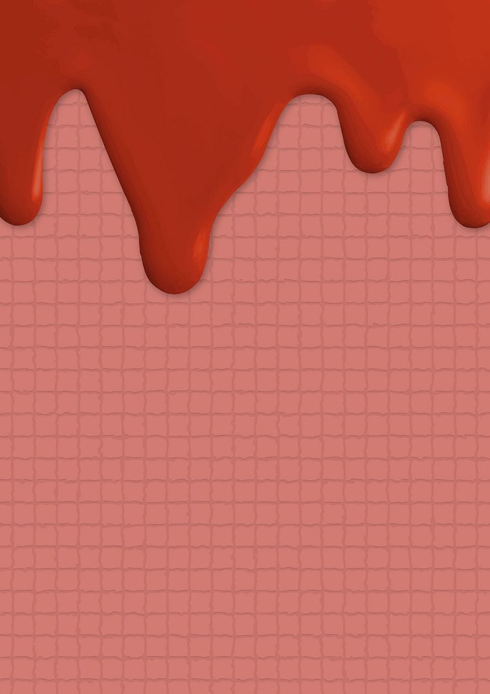Red dripping paint border vector grid background in modern style