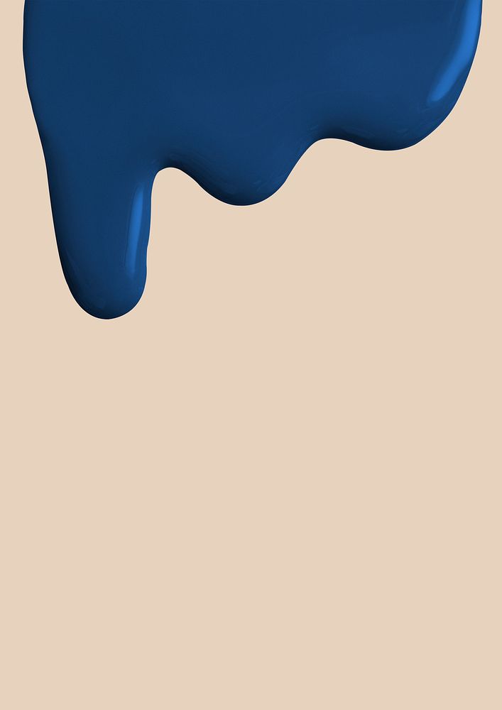 Blue dripping paint border beige background in modern style