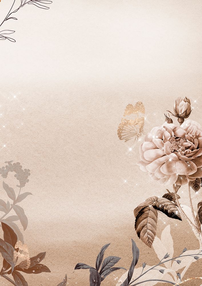 Flower background, aesthetic watercolor design, remixed from vintage public domain images