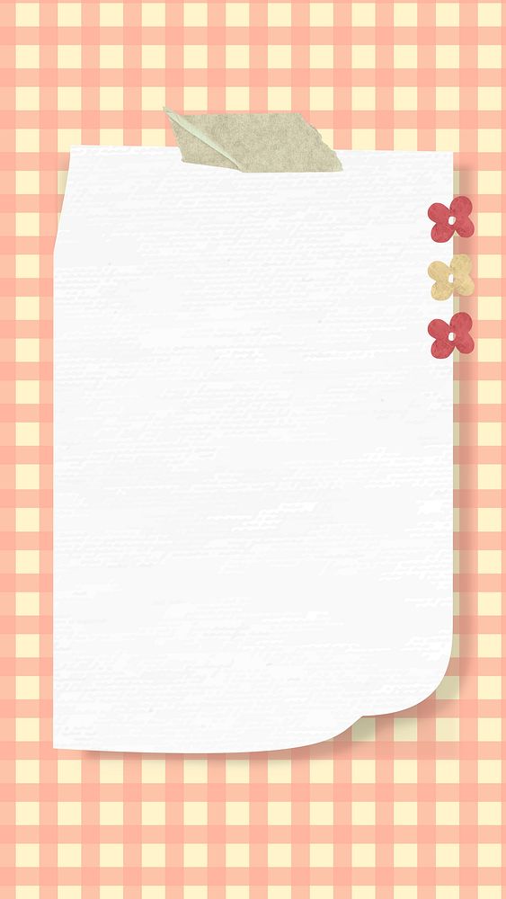 Aesthetic paper note background wallpaper vector