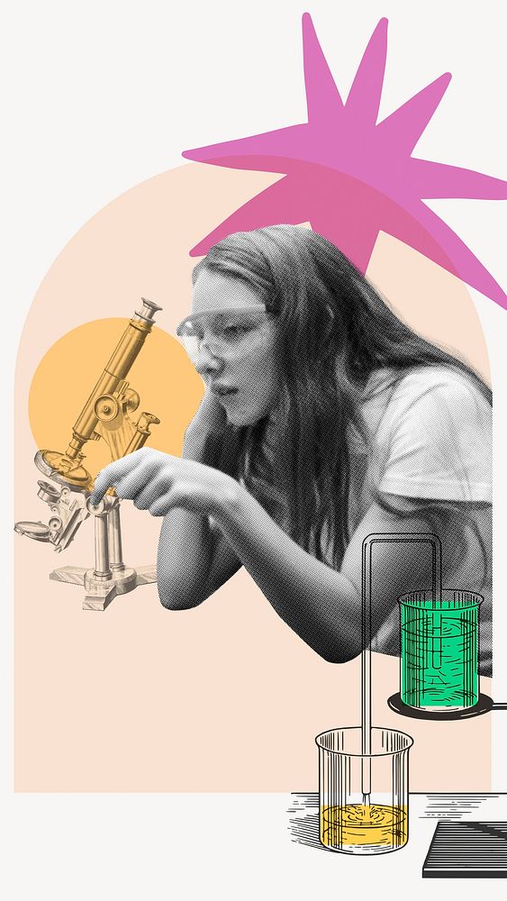 Teen scientist iPhone wallpaper, education background