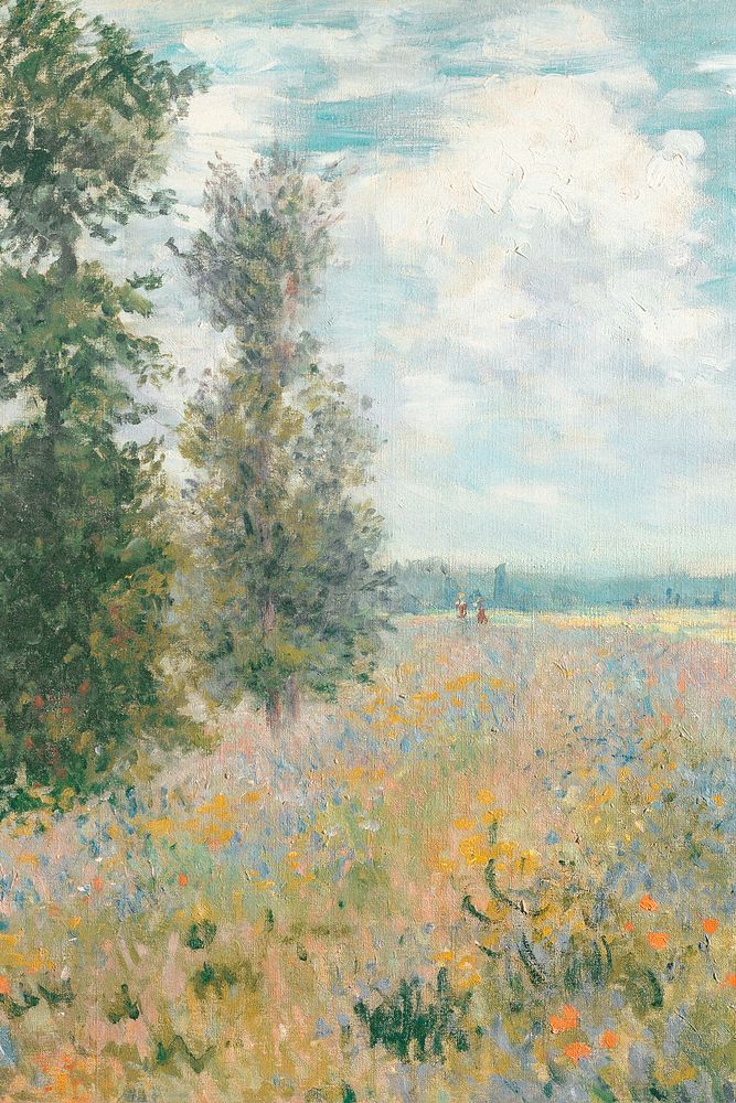 Monet's landscape background, vintage artwork remixed by rawpixel