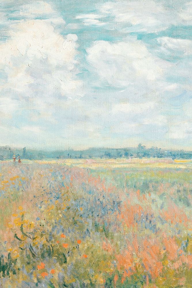 Monet's landscape background, vintage artwork remixed by rawpixel