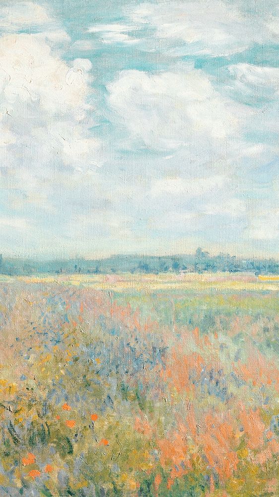 Monet's landscape phone wallpaper, vintage artwork remixed by rawpixel 