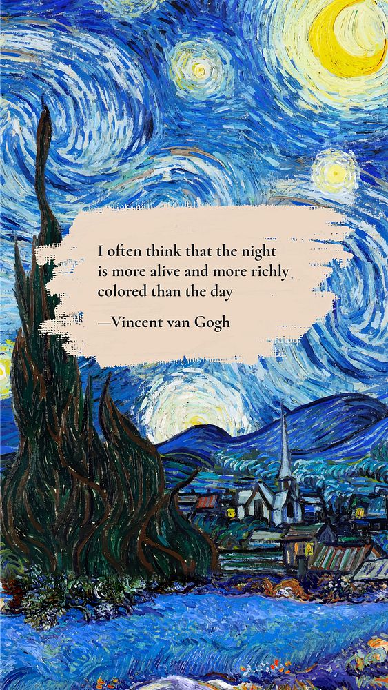 Van Gogh Facebook story template, Starry Night painting remixed by rawpixel vector