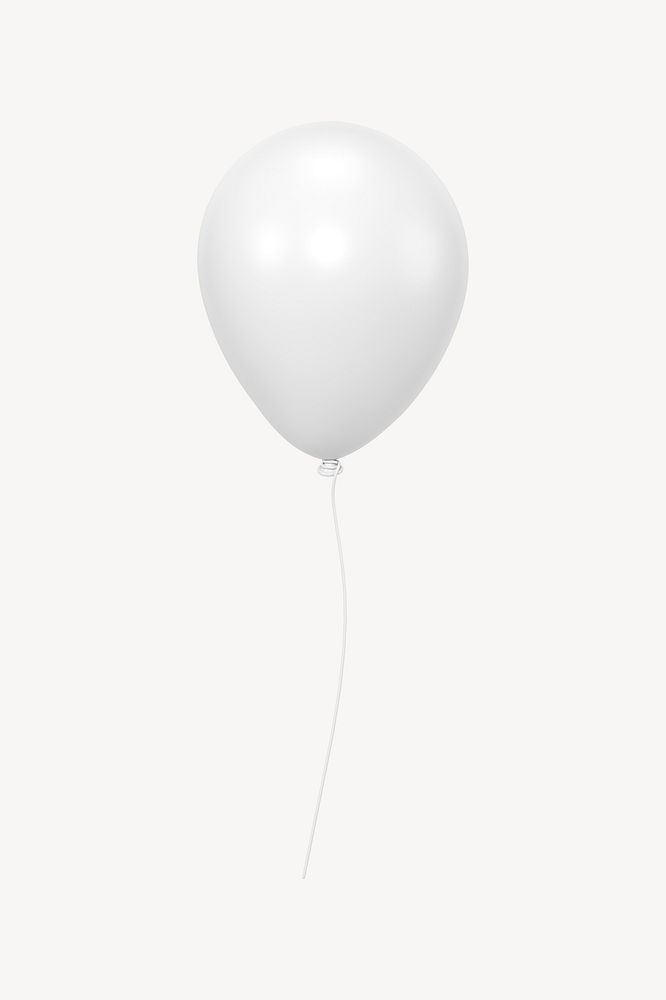 White balloon icon, 3D minimal illustration