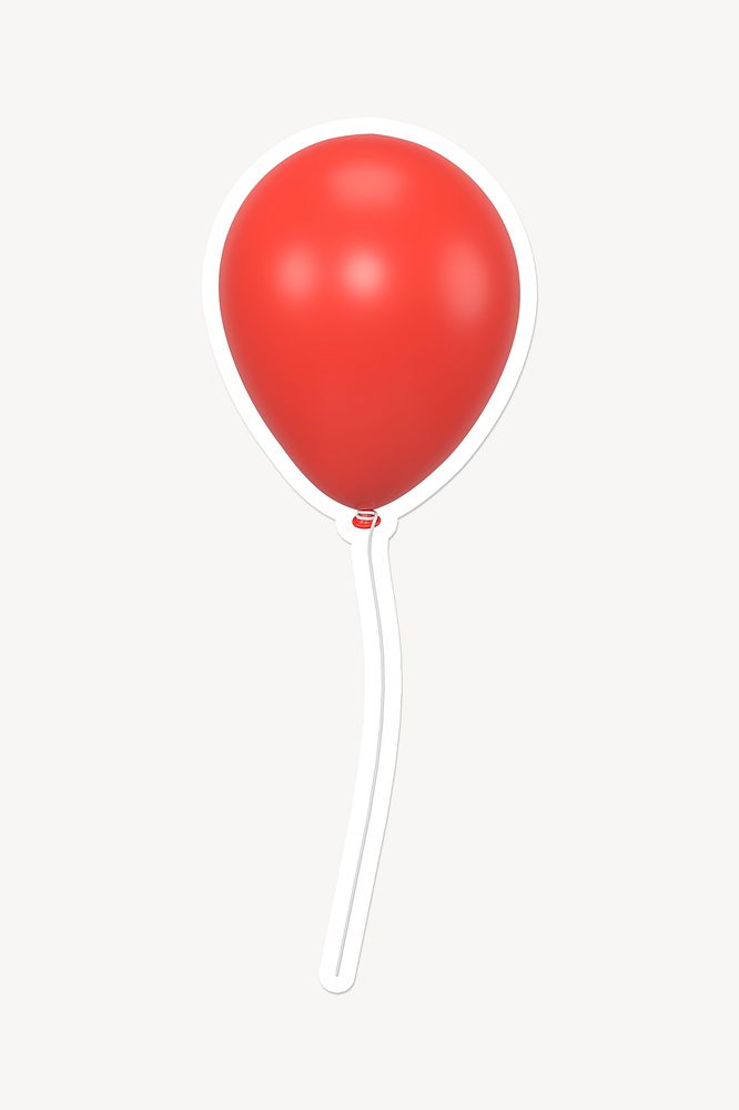 Red balloon, 3D white border design