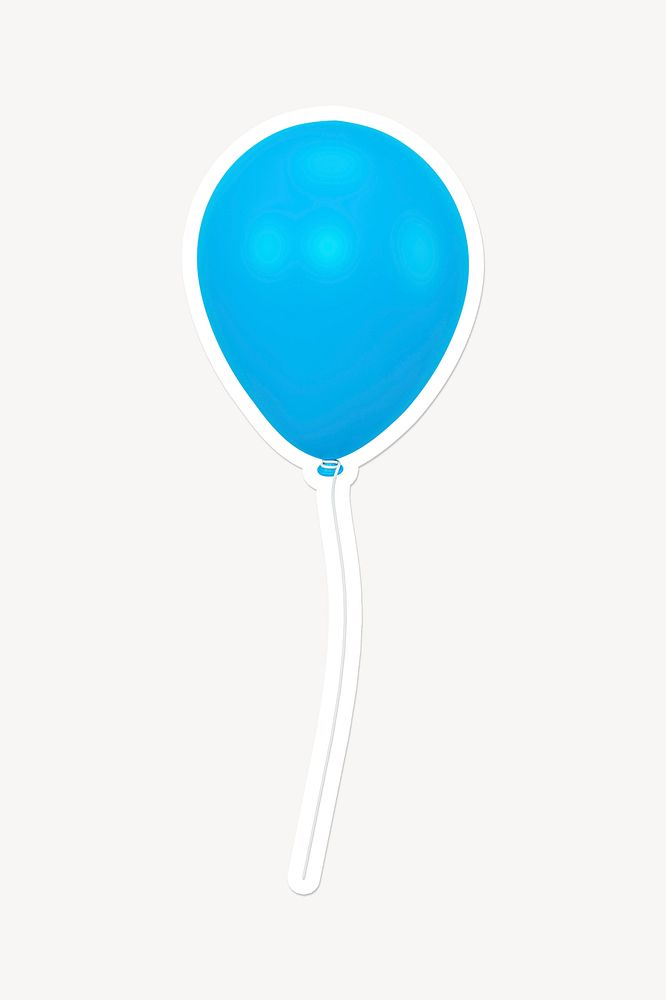 Blue balloon, 3D white border design