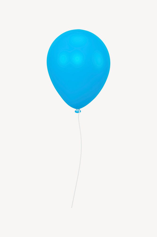 Blue balloon icon, 3D rendering illustration