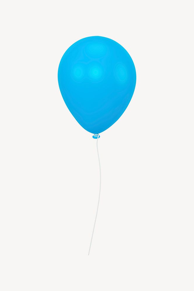 Blue balloon icon, 3D rendering illustration psd