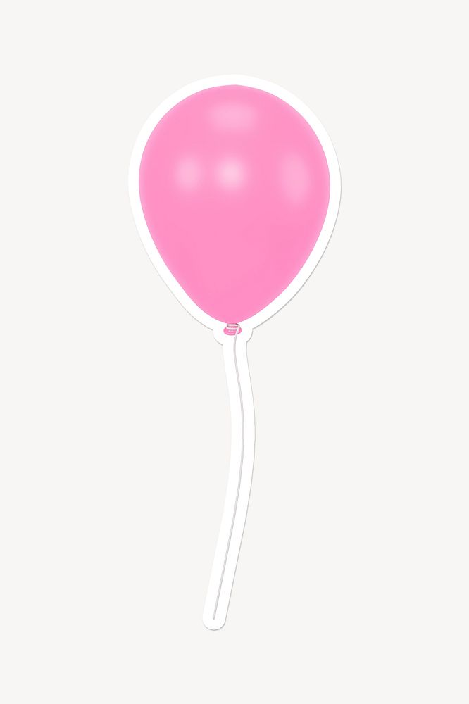 Pink balloon, 3D white border design