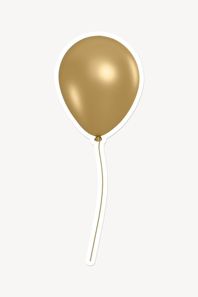 Gold balloon, 3D white border design