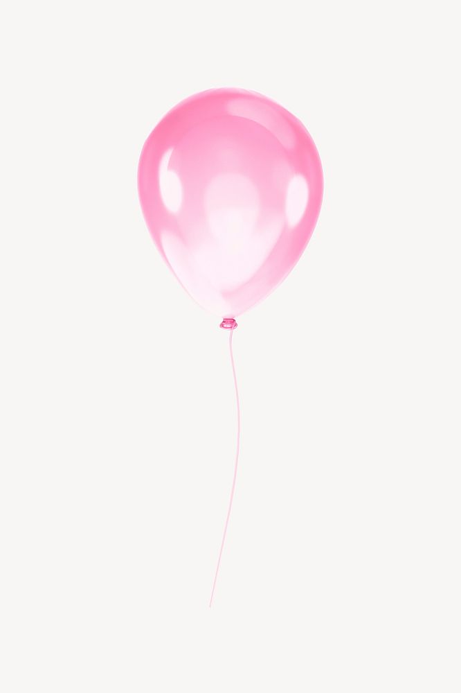 Pink balloon icon, 3D transparent design
