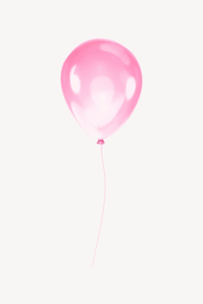 Pink balloon icon, 3D transparent design psd