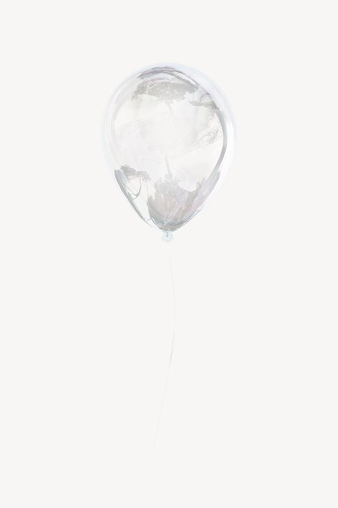 Balloon icon, 3D crystal glass