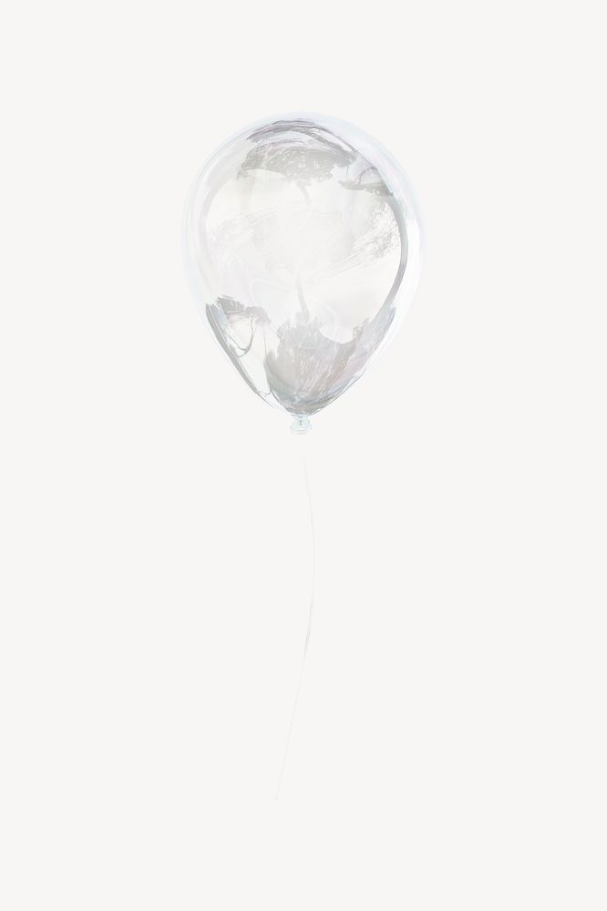 Balloon icon, 3D crystal glass psd