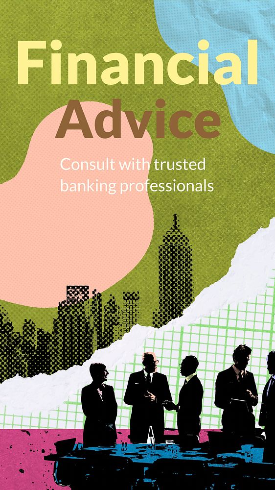 Financial advice Instagram story template, remix media design vector