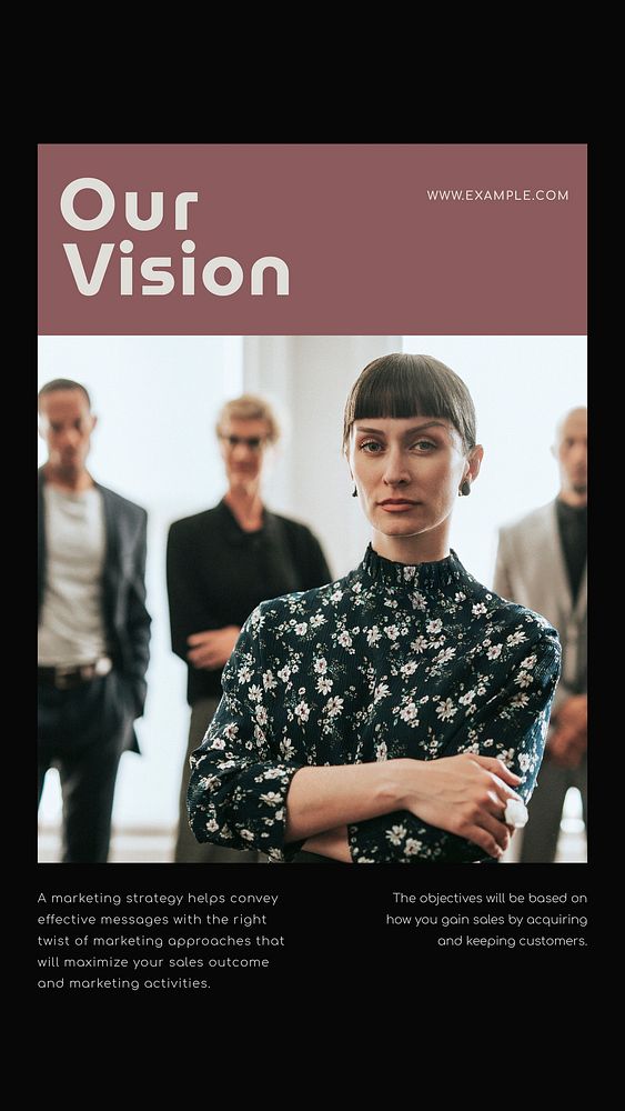 Business vision Instagram story template, businesswoman photo vector