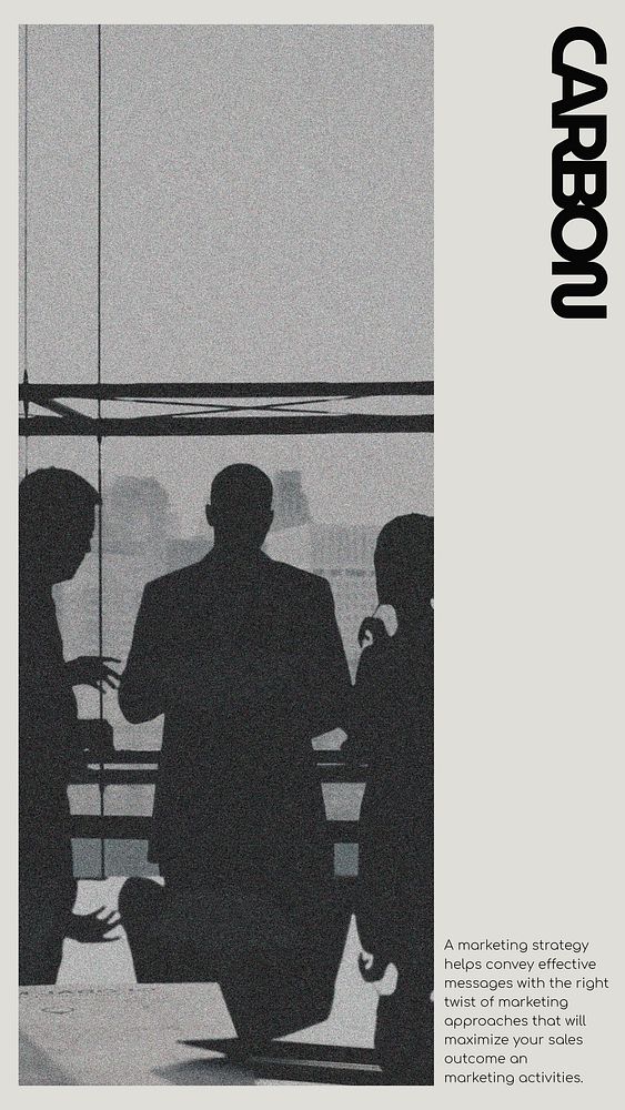Business meeting Instagram story template, people silhouette vector