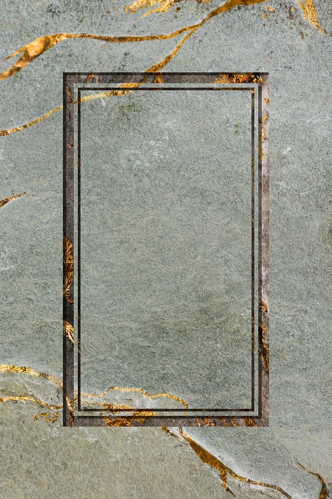 Rectangle frame on green marble background