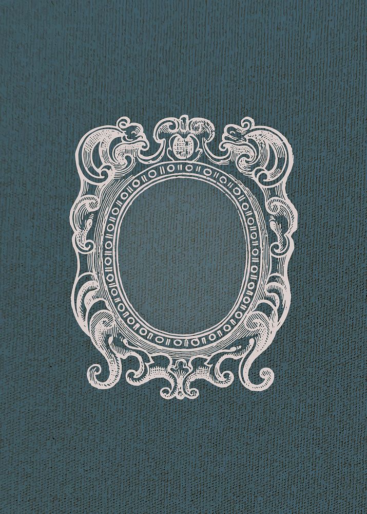 Baroque style frame on a blue background vector