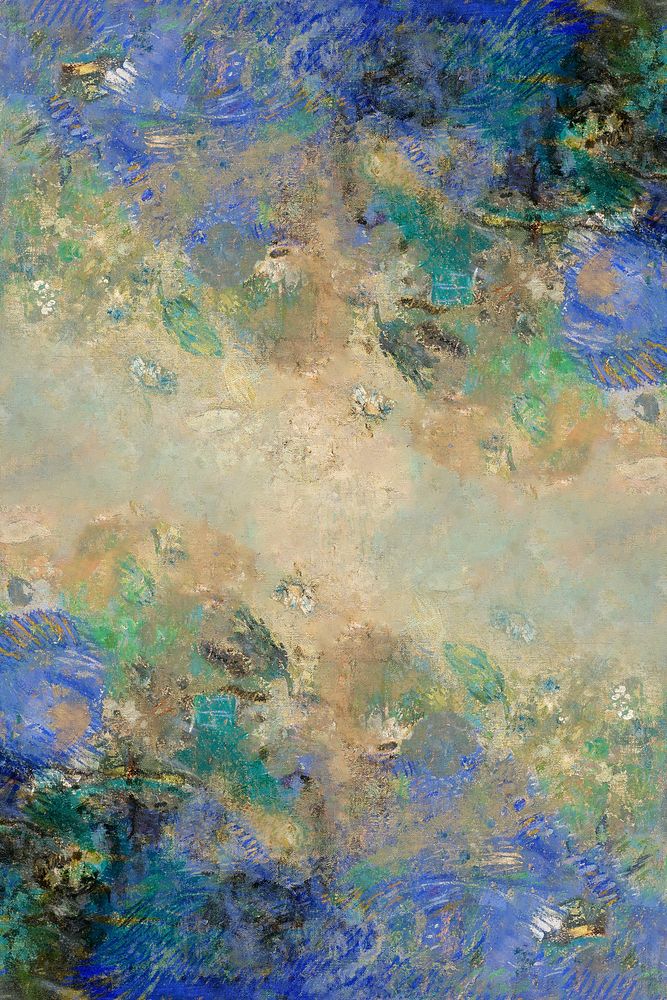 Painted floral wall textured background