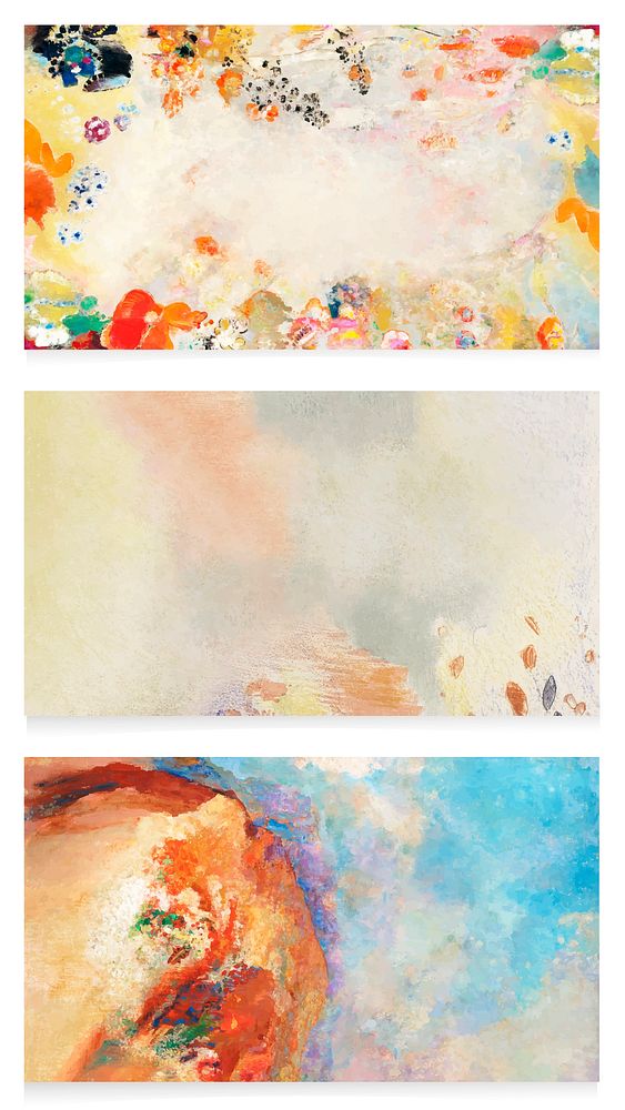 Colorful oil paint background banner vector collection