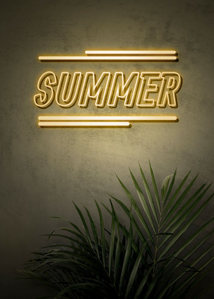 Neon yellow summer banner wall | Free Photo - rawpixel