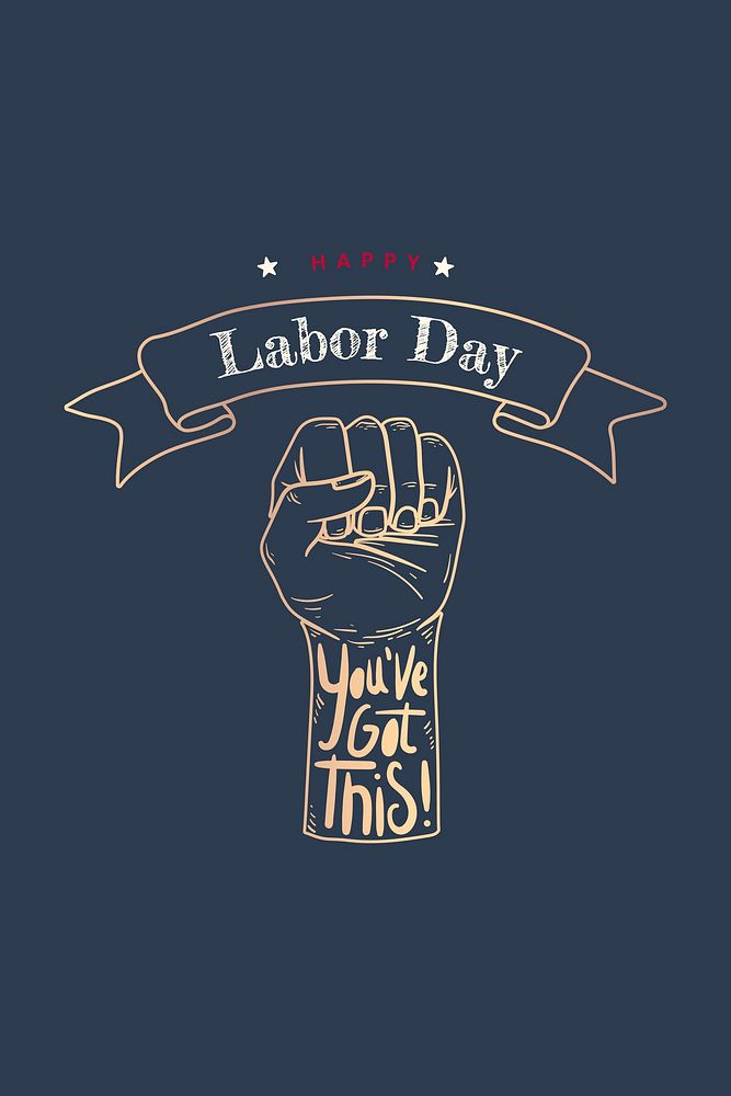 Happy Labor Day power fist vector