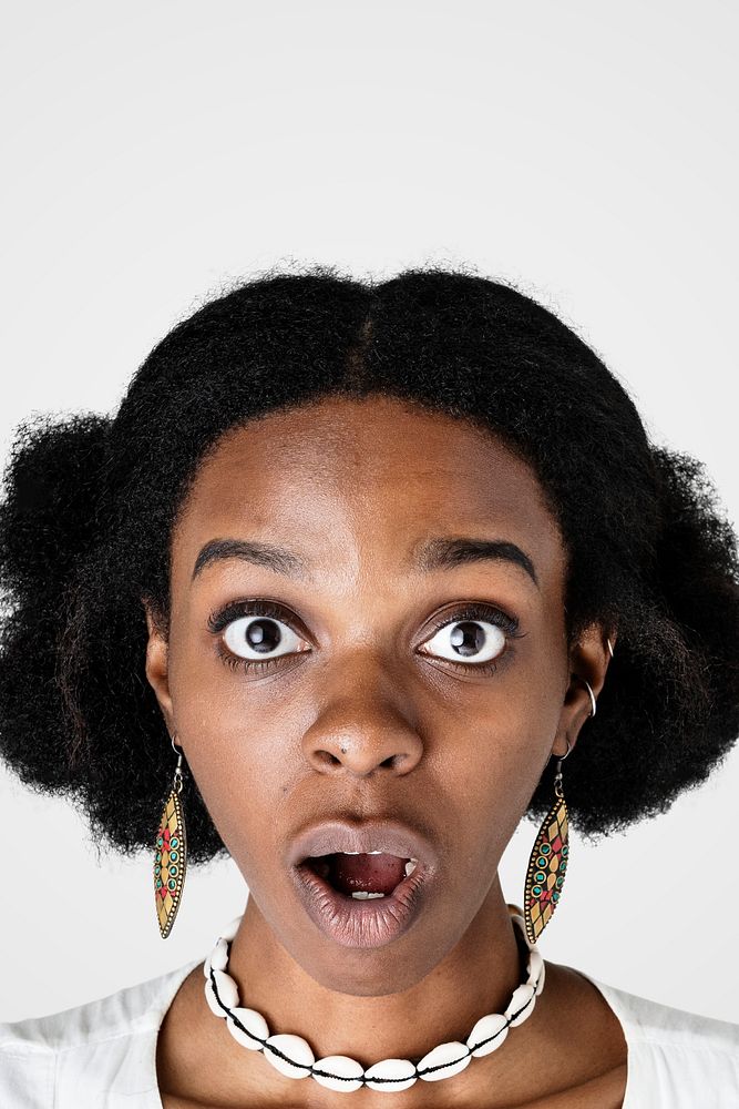Black woman shocked and surprised