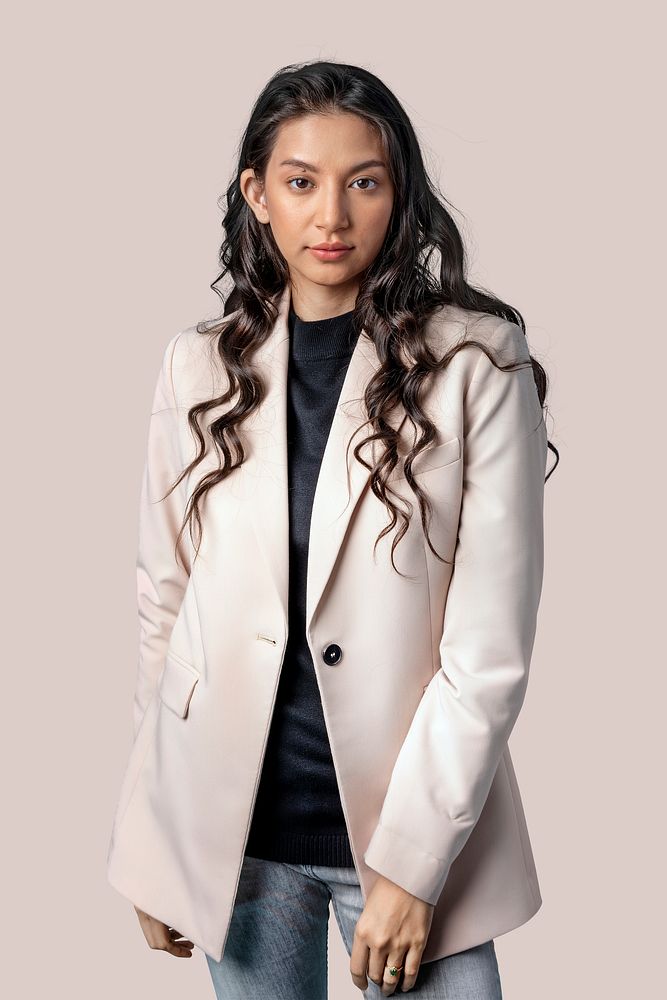 Asian businesswoman in a blazer mockup
