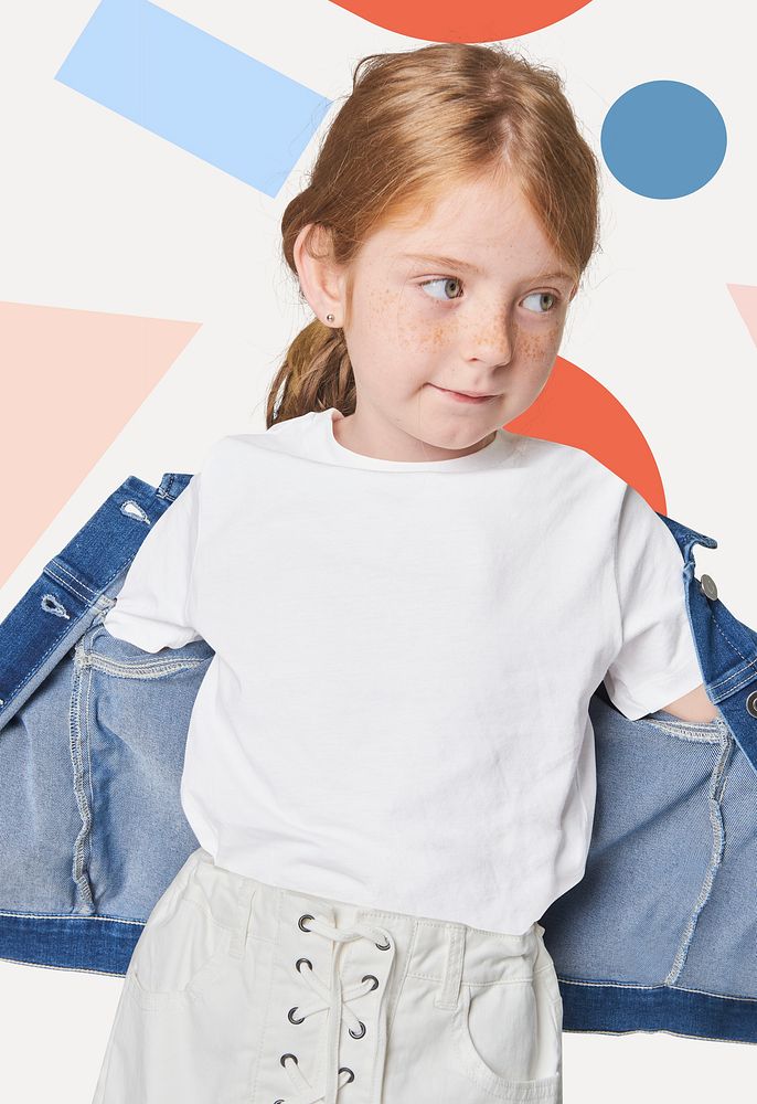 Girl's white tee and jeans jacket