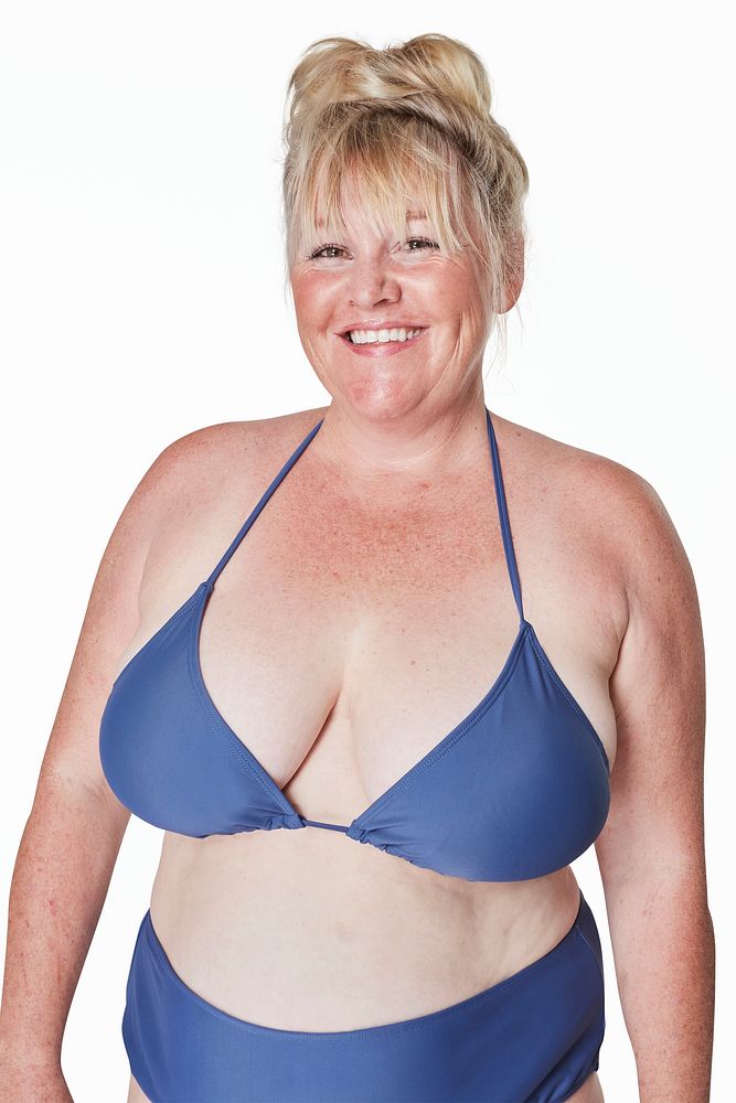 Blue bikini mockup plus size apparel fashion