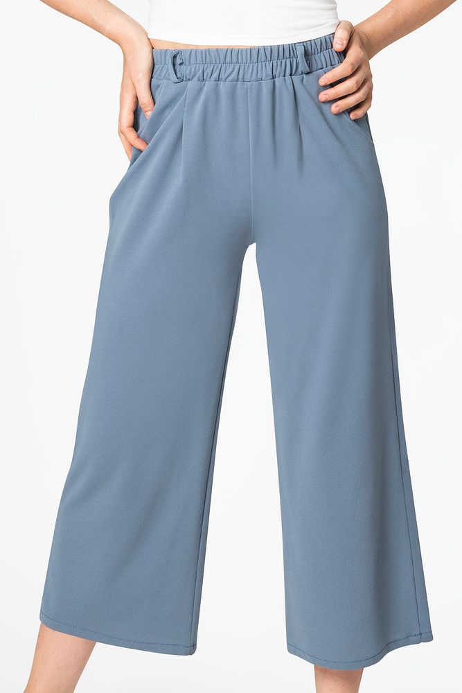 Blue a-line loose pants women&rsquo;s apparel