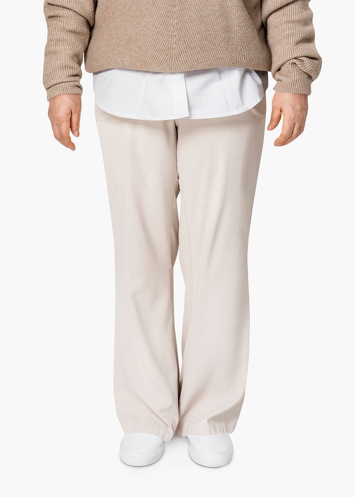Comfortable loose pants in white color studio apparel