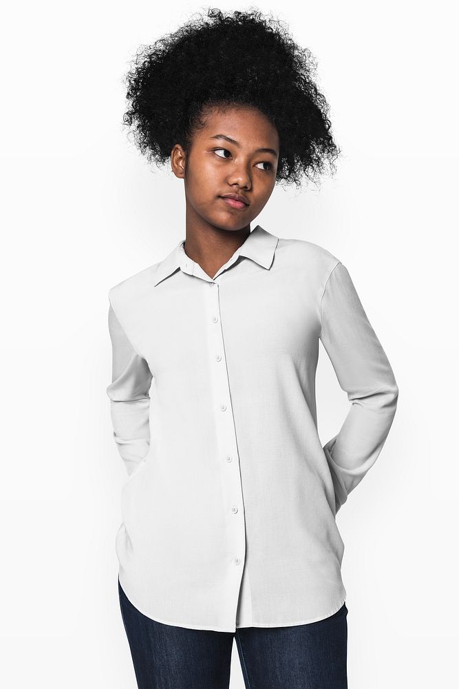 Teenage girls in white shirts for youth basic fashion photoshoot
