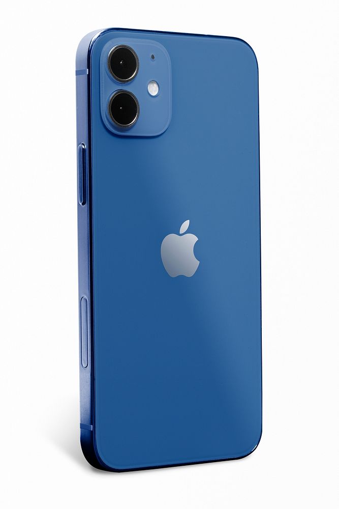 Blue Apple iPhone 12 Mini rear view. NOVEMBER 12, 2020 - BANGKOK, THAILAND
