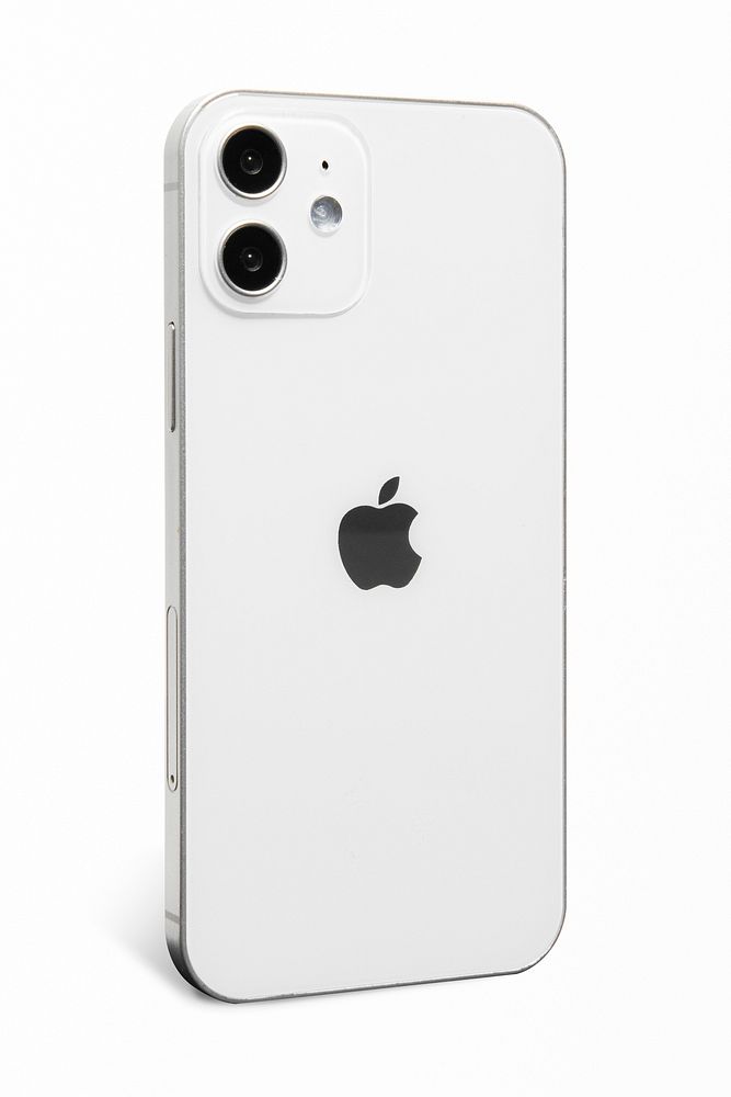 White Apple iPhone 12 psd phone rear view mockup. NOVEMBER 12, 2020 - BANGKOK, THAILAND