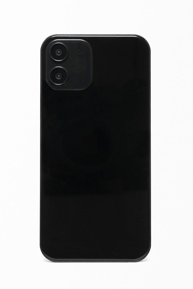 Black smartphone mockup psd rear view innovative future technology
