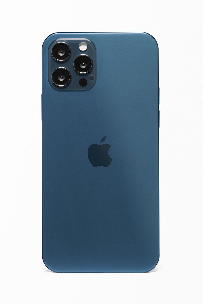 Pacific Blue Apple iPhone 12 Pro phone rear view mockup. NOVEMBER 12, 2020 - BANGKOK, THAILAND