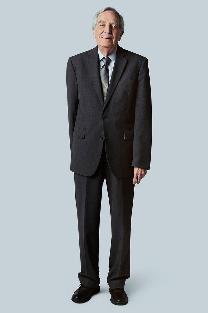 Happy senior businessman in a suit mockup 