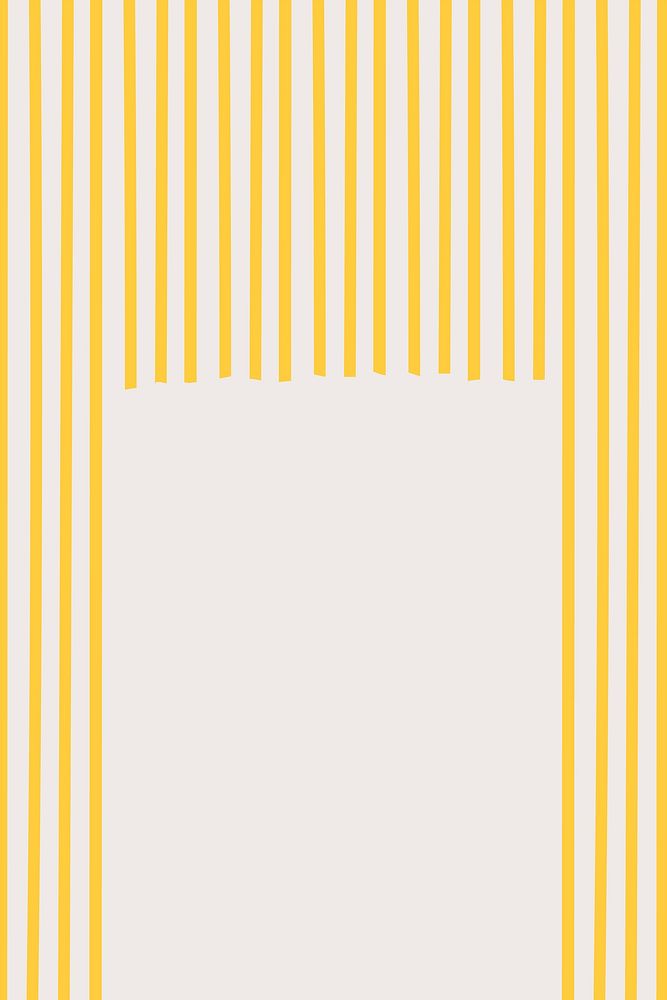 Spaghetti striped frame background vector in yellow doodle style