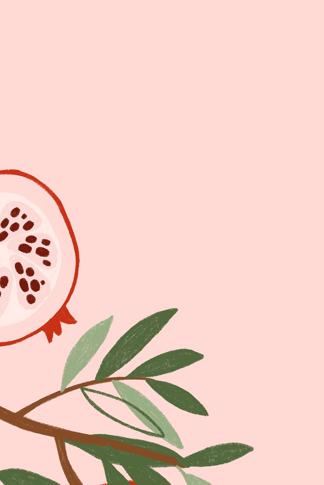 Hand drawn pomegranate social template illustration