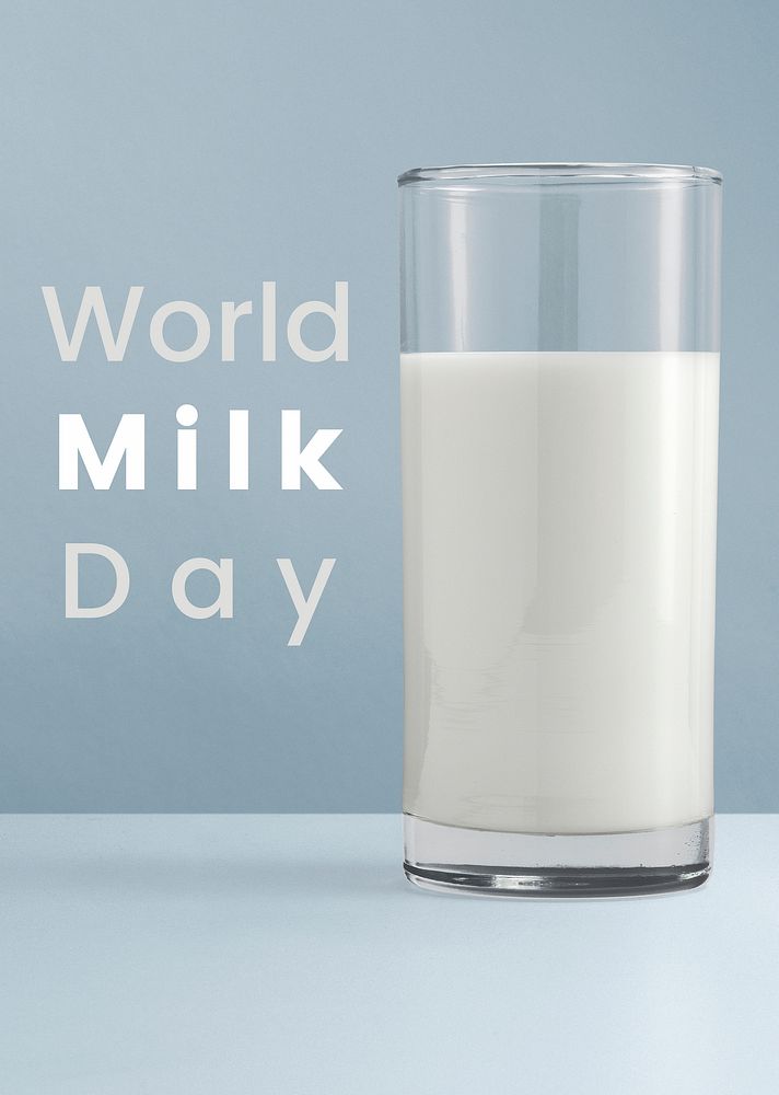 World milk day poster template vector