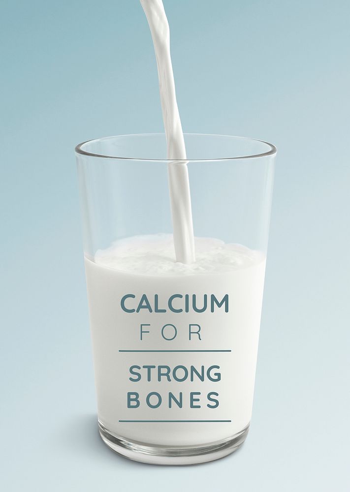 Calcium for strong bones poster template vector